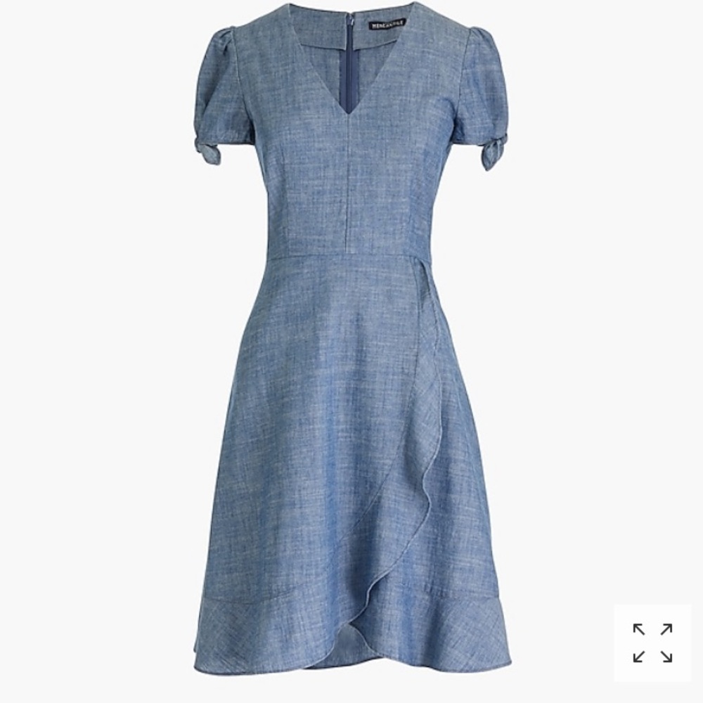 J.Crew ruffle chambray dress NWT